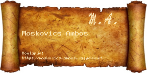Moskovics Ambos névjegykártya